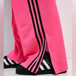 NWT Adidas Bright Pink Joggers with Black Stripes firebird adidas size medium